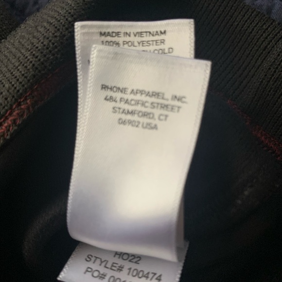 Rhone Men’s Large 1/4 Zip Pullover Long Sleeve Black - Picture 8 of 9